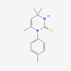 molecular formula C14H18N2S B11664574 2(1H)-Pyrimidinethione, 3,4-dihydro-1-(p-tolyl)-4,4,6-trimethyl- CAS No. 19017-40-4