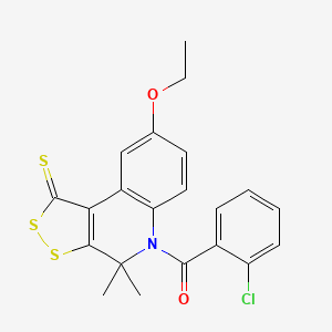 (2-chlorophenyl)(8-ethoxy-4,4-dimethyl-1-thioxo-1,4-dihydro-5H-[1,2]dithiolo[3,4-c]quinolin-5-yl)methanone