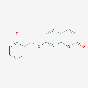 molecular formula C16H11FO3 B11664622 7-[(2-fluorophenyl)methoxy]-2H-chromen-2-one 