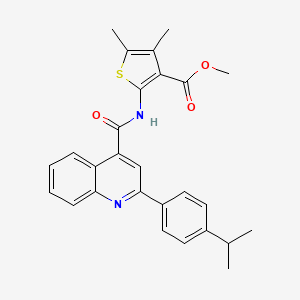 Methyl 4,5-dimethyl-2-[({2-[4-(propan-2-yl)phenyl]quinolin-4-yl}carbonyl)amino]thiophene-3-carboxylate