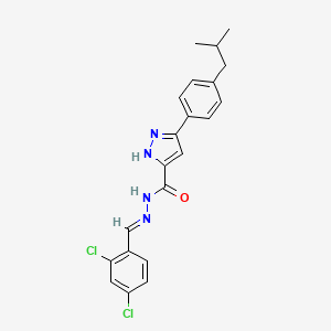 molecular formula C21H20Cl2N4O B11664633 N'-(2,4-Dichlorobenzylidene)-3-(4-isobutylphenyl)-1H-pyrazole-5-carbohydrazide CAS No. 303104-75-8