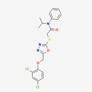 2-({5-[(2,4-dichlorophenoxy)methyl]-1,3,4-oxadiazol-2-yl}sulfanyl)-N-phenyl-N-(propan-2-yl)acetamide