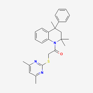 2-[(4,6-dimethylpyrimidin-2-yl)sulfanyl]-1-(2,2,4-trimethyl-4-phenyl-3,4-dihydroquinolin-1(2H)-yl)ethanone