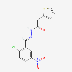 molecular formula C13H10ClN3O3S B11664666 N'-[(E)-(2-chloro-5-nitrophenyl)methylidene]-2-(thiophen-2-yl)acetohydrazide 