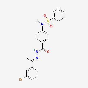 molecular formula C22H20BrN3O3S B11664687 N-[4-({(2E)-2-[1-(3-bromophenyl)ethylidene]hydrazinyl}carbonyl)phenyl]-N-methylbenzenesulfonamide 