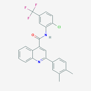 molecular formula C25H18ClF3N2O B11664717 N-[2-chloro-5-(trifluoromethyl)phenyl]-2-(3,4-dimethylphenyl)quinoline-4-carboxamide 