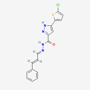 5-(5-Chlorothiophen-2-yl)-N'-(3-phenylallylidene)-1H-pyrazole-3-carbohydrazide