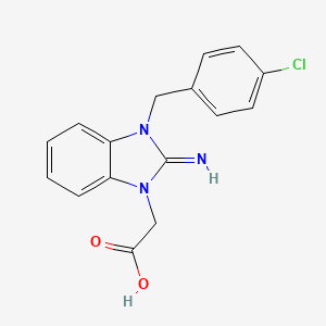 molecular formula C16H14ClN3O2 B11664747 [3-(4-chlorobenzyl)-2-imino-2,3-dihydro-1H-benzimidazol-1-yl]acetic acid 