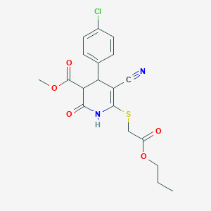 Methyl 4-(4-chlorophenyl)-5-cyano-2-oxo-6-[(2-oxo-2-propoxyethyl)sulfanyl]-1,2,3,4-tetrahydropyridine-3-carboxylate