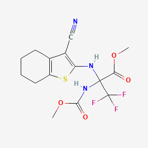 Methyl 2-[(3-cyano-4,5,6,7-tetrahydro-1-benzothiophen-2-YL)amino]-3,3,3-trifluoro-2-[(methoxycarbonyl)amino]propanoate