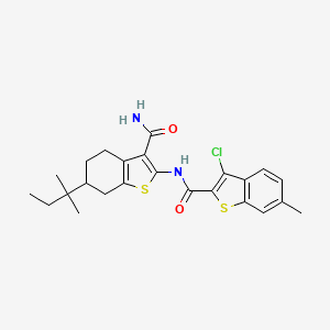 N-[3-carbamoyl-6-(2-methylbutan-2-yl)-4,5,6,7-tetrahydro-1-benzothiophen-2-yl]-3-chloro-6-methyl-1-benzothiophene-2-carboxamide