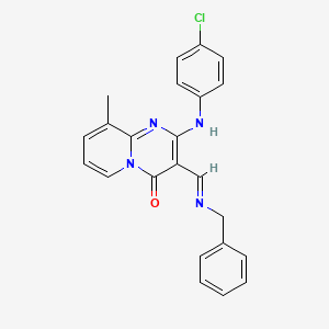 3-[(E)-(benzylimino)methyl]-2-[(4-chlorophenyl)amino]-9-methyl-4H-pyrido[1,2-a]pyrimidin-4-one