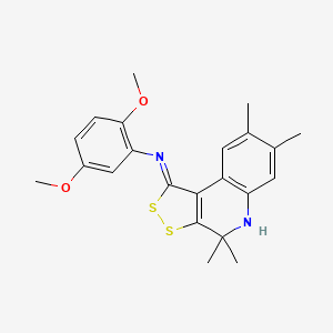 2,5-dimethoxy-N-[(1Z)-4,4,7,8-tetramethyl-4,5-dihydro-1H-[1,2]dithiolo[3,4-c]quinolin-1-ylidene]aniline