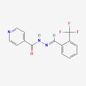 molecular formula C14H10F3N3O B11664828 N'-{(E)-[2-(trifluoromethyl)phenyl]methylidene}isonicotinohydrazide 