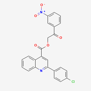 2-(3-Nitrophenyl)-2-oxoethyl 2-(4-chlorophenyl)quinoline-4-carboxylate