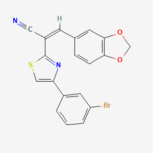 (Z)-3-(benzo[d][1,3]dioxol-5-yl)-2-(4-(3-bromophenyl)thiazol-2-yl)acrylonitrile