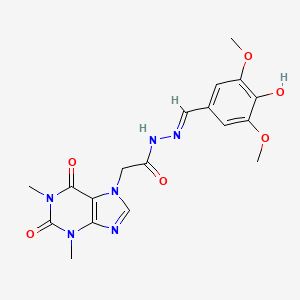 2-(1,3-dimethyl-2,6-dioxo-1,2,3,6-tetrahydro-7H-purin-7-yl)-N'-[(E)-(4-hydroxy-3,5-dimethoxyphenyl)methylidene]acetohydrazide