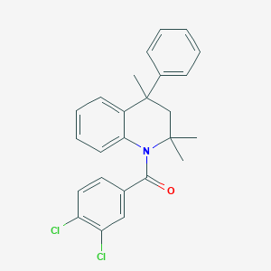 molecular formula C25H23Cl2NO B11664871 (3,4-dichlorophenyl)(2,2,4-trimethyl-4-phenyl-3,4-dihydroquinolin-1(2H)-yl)methanone 