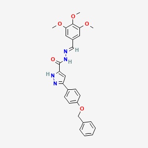 5-(4-(Benzyloxy)phenyl)-N'-(3,4,5-trimethoxybenzylidene)-1H-pyrazole-3-carbohydrazide