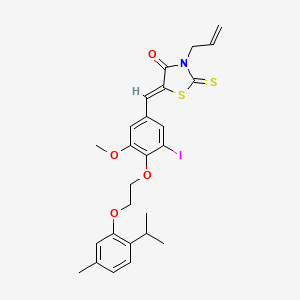 (5Z)-5-(3-iodo-5-methoxy-4-{2-[5-methyl-2-(propan-2-yl)phenoxy]ethoxy}benzylidene)-3-(prop-2-en-1-yl)-2-thioxo-1,3-thiazolidin-4-one