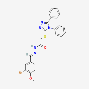 molecular formula C24H20BrN5O2S B11664906 N'-[(E)-(3-bromo-4-methoxyphenyl)methylidene]-2-[(4,5-diphenyl-4H-1,2,4-triazol-3-yl)sulfanyl]acetohydrazide 