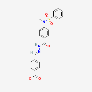 molecular formula C23H21N3O5S B11664915 methyl 4-{(E)-[2-({4-[methyl(phenylsulfonyl)amino]phenyl}carbonyl)hydrazinylidene]methyl}benzoate 