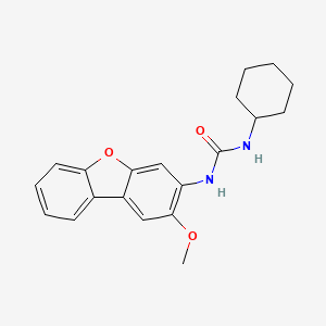 molecular formula C20H22N2O3 B11664917 N-Cyclohexyl-N'-(2-methoxydibenzo[B,D]furan-3-YL)urea 