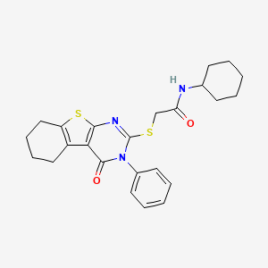 N-cyclohexyl-2-[(4-oxo-3-phenyl-3,4,5,6,7,8-hexahydro[1]benzothieno[2,3-d]pyrimidin-2-yl)sulfanyl]acetamide