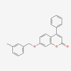 molecular formula C23H18O3 B11664930 7-[(3-methylbenzyl)oxy]-4-phenyl-2H-chromen-2-one 