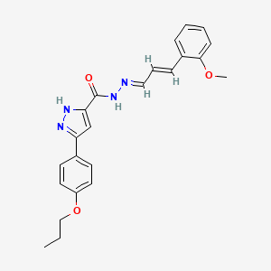 molecular formula C23H24N4O3 B11664965 N'-[(1E,2E)-3-(2-methoxyphenyl)prop-2-en-1-ylidene]-3-(4-propoxyphenyl)-1H-pyrazole-5-carbohydrazide 