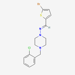 molecular formula C16H17BrClN3S B11664968 N-[(E)-(5-bromothiophen-2-yl)methylidene]-4-(2-chlorobenzyl)piperazin-1-amine 