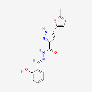 N'-[(E)-(2-hydroxyphenyl)methylidene]-3-(5-methylfuran-2-yl)-1H-pyrazole-5-carbohydrazide