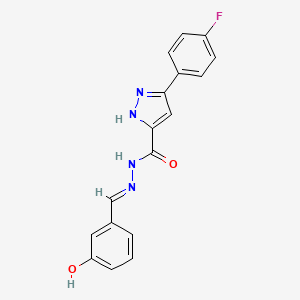 3-(4-fluorophenyl)-N'-[(E)-(3-hydroxyphenyl)methylidene]-1H-pyrazole-5-carbohydrazide