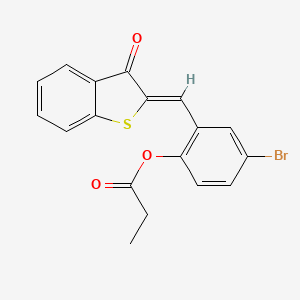 4-bromo-2-[(Z)-(3-oxo-1-benzothiophen-2(3H)-ylidene)methyl]phenyl propanoate