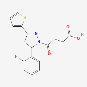 4-[5-(2-fluorophenyl)-3-(thiophen-2-yl)-4,5-dihydro-1H-pyrazol-1-yl]-4-oxobutanoic acid