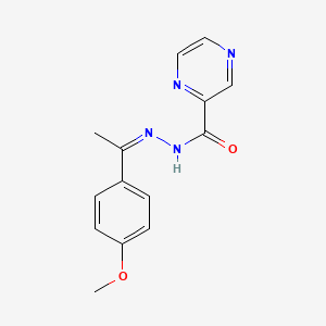 molecular formula C14H14N4O2 B11665014 N'-[(1Z)-1-(4-methoxyphenyl)ethylidene]pyrazine-2-carbohydrazide 