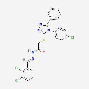 2-{[4-(4-chlorophenyl)-5-phenyl-4H-1,2,4-triazol-3-yl]sulfanyl}-N'-[(E)-(2,3-dichlorophenyl)methylidene]acetohydrazide