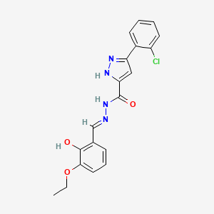 3-(2-Chlorophenyl)-N'-(3-ethoxy-2-HO-benzylidene)-1H-pyrazole-5-carbohydrazide