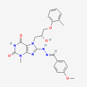 7-[2-hydroxy-3-(2-methylphenoxy)propyl]-8-[(2E)-2-(4-methoxybenzylidene)hydrazinyl]-3-methyl-3,7-dihydro-1H-purine-2,6-dione