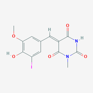 (5Z)-5-[(4-hydroxy-3-iodo-5-methoxyphenyl)methylidene]-1-methyl-1,3-diazinane-2,4,6-trione