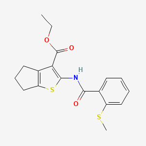 Ethyl 2-[2-(methylsulfanyl)benzamido]-4H,5H,6H-cyclopenta[B]thiophene-3-carboxylate