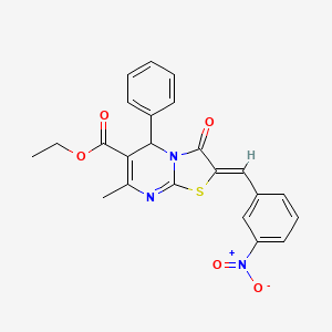 ethyl (2Z)-7-methyl-2-(3-nitrobenzylidene)-3-oxo-5-phenyl-2,3-dihydro-5H-[1,3]thiazolo[3,2-a]pyrimidine-6-carboxylate