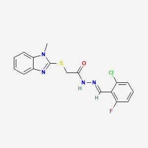 N'-[(E)-(2-chloro-6-fluorophenyl)methylidene]-2-[(1-methyl-1H-benzimidazol-2-yl)sulfanyl]acetohydrazide