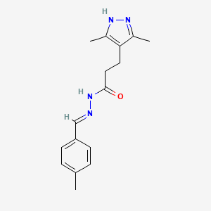 3-(3,5-dimethyl-1H-pyrazol-4-yl)-N'-[(E)-(4-methylphenyl)methylidene]propanohydrazide