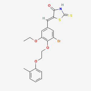 (5Z)-5-{3-bromo-5-ethoxy-4-[2-(2-methylphenoxy)ethoxy]benzylidene}-2-thioxo-1,3-thiazolidin-4-one