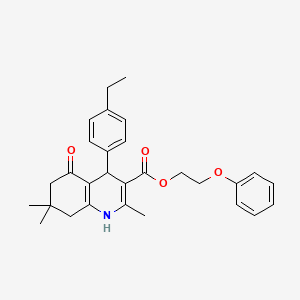 2-Phenoxyethyl 4-(4-ethylphenyl)-2,7,7-trimethyl-5-oxo-1,4,5,6,7,8-hexahydroquinoline-3-carboxylate