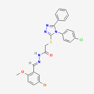 N'-[(E)-(5-bromo-2-methoxyphenyl)methylidene]-2-{[4-(4-chlorophenyl)-5-phenyl-4H-1,2,4-triazol-3-yl]sulfanyl}acetohydrazide