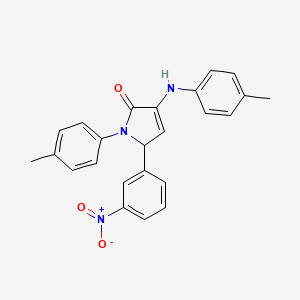 molecular formula C24H21N3O3 B11665149 1-(4-methylphenyl)-3-[(4-methylphenyl)amino]-5-(3-nitrophenyl)-1,5-dihydro-2H-pyrrol-2-one 