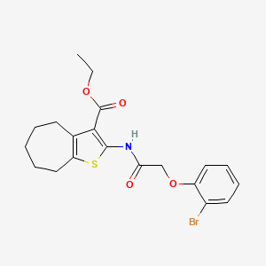 molecular formula C20H22BrNO4S B11665161 ethyl 2-{[(2-bromophenoxy)acetyl]amino}-5,6,7,8-tetrahydro-4H-cyclohepta[b]thiophene-3-carboxylate 