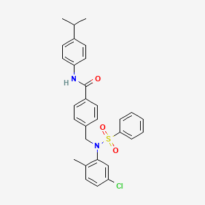 4-{[(5-chloro-2-methylphenyl)(phenylsulfonyl)amino]methyl}-N-[4-(propan-2-yl)phenyl]benzamide